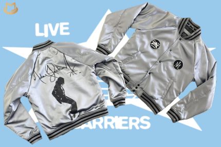 Exclusive collaboration with the Michael Jackson Estate Premium heavyweight fabric for durability and warmth Iconic Michael Jackson graphics and embroidery detailing Custom Barriers branding throughout Snap button closure with ribbed cuffs and hem for a secure fit Limited edition release – highly collectible
