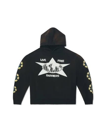 Black Cowrie Shell Hoodie in Black