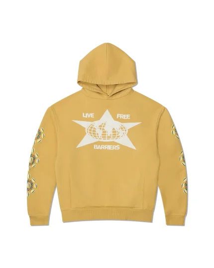 BARRIER Mustard Cowrie Shell Hoodie in Yellow