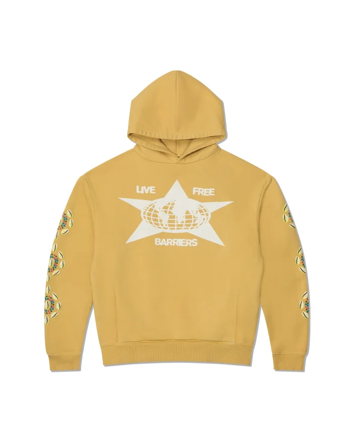 BARRIER Mustard Cowrie Shell Hoodie in Yellow